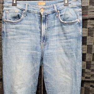 MOTHER The Insider High Rise Crop Step Fray Bootcut Jeans  size 31